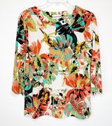 Draper’s & Damon’s Floral Hawaiian Blouse Photo 0