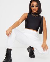 Pretty Little Thing Petite White Joggers Photo 0