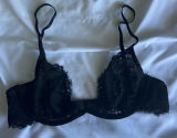 Black Lace Underwire Bra Size 34B Photo 0