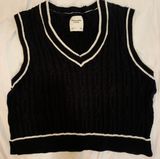 Black & White V Neck Sweater Vest Photo 0