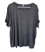 Velocity Gray Short Sleeve Tee Shirt Cut Out Sleeves Athleisure Active Wear Size XL Photo 0