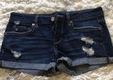 Aeropostale Distressed Denim Shorty Shorts Photo 0