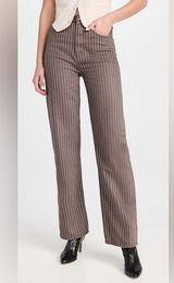 reformation wilder high rise wide leg jeans in cacao pinstripe 26 Photo 0
