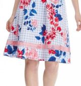 Draper James A-Line Knee-Length Red and Blue Skirt Size 6 Photo 0