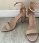 Madden Girl | Beella Cream Tan Ankle Strap High Heel Shoes | Size 8M Photo 0