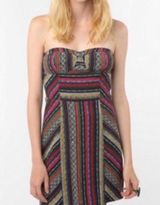 STARING AT STARS Urban Outfitters Baja Tribal Boho Stripe Strapless Dress 8 NWT Photo 0