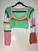 Handmade Half Crochet Top Multi Size M Photo 0