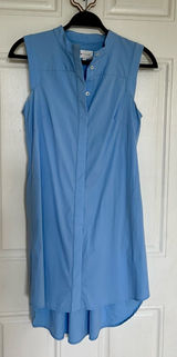 Milly | Sleeveless Blue Button-Down Dress Photo 0