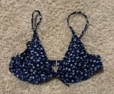 Blue Floral Bikini Top Photo 0