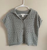 Olive Green Knit Button Down Shirt Photo 0