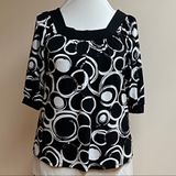 Cha Cha  Vente Black/White Print Blouse Photo 0