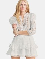 Loveshackfancy Isidore White Lace Mini Dress Size Large Photo 0
