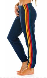 Aviator Nation Sweatpants Navy Neon 5 Stripe Photo 0