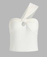 Cider White One Shoulder Tank Top Photo 0