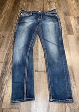 Rock Revival Yona Easy Ankle Skinny Blue Jeans Photo 0
