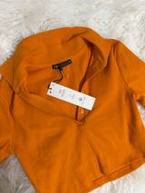 ZARA crop top orange Long Sleeve  Photo 0