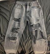 SheIn Black Ripped Mom Jeans Photo 0