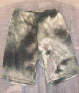 Boutique Green Tie Dye Biker Shorts  Photo 0