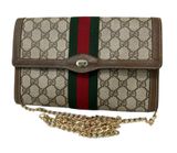 Vintage  PVC Leather Sherry Line Women’s Pouch Bag Clutch Bag Brown Beige Photo 0