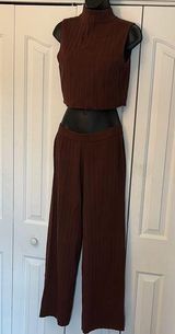 Two Piece Set Brown Women Size Medium NWOT Photo 0