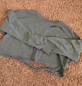 Distressed Crop Sweater Gray Photo 0