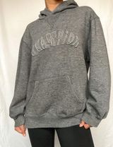 Champion Vintage Gray Patchwork Spellout Hoodie Photo 0