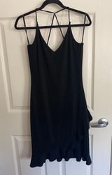 Black Vintage Cross Back Dress Size L Photo 0