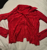 Target  long sleeve red ribbed button up top  Photo 0