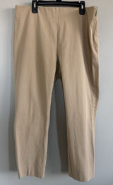 Lauren Ralph Lauren Woman’s Cropped Pants Size 12 Khaki Beige Tan Zip Up Stretch Photo 0