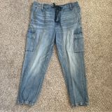 American Eagle Outfitters Drawstring Denim Joggers Jeans Streetwear Casual 18 Photo 0