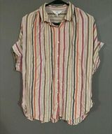 Time & Tru  Short Sleeve Button Up Shirt Size Medium Photo 0