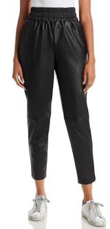 AQUA Faux Leather Black Joggers Photo 0