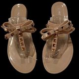 NWT wild diva tan sandals w/gold studs Photo 0