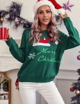 NWOT Christmas ugly sweater dark forest green color Photo 0