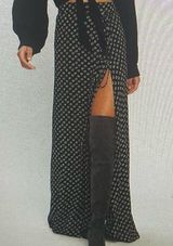 Flynn Skye  Presley black ditsy floral tie up side & slit maxi skirt, size S Photo 0