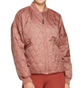 Quilted Jacket Full Zip Bomber Burlwood Dusty Pink Photo 0