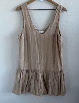 BCBGeneration Neutral Eyelet Lace Ruffle Shorts Playsuit Romper Jumpsuit Large Photo 0