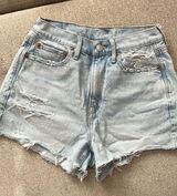 High-Waisted Denim Jean Shorts Photo 0