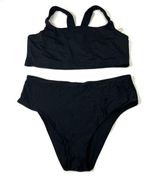 Aerie | Black Bikini Set Medium Support Top Cheeky Bottoms NWT Womens XXL Photo 0