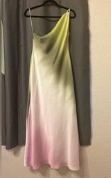 NEW WOMAN ss23 LONG TIE-DYE ASYMMETRIC 3643/361M Elegant Ombre Halter Dress Photo 0