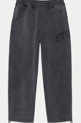 nwot stussy faded graphic fleece pant washed black size large l Photo 0