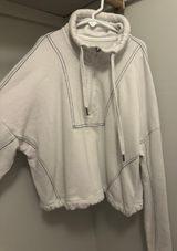 White Sweater Crop Top Photo 0