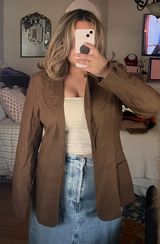 Chadwick's Brown Fall Buttons long blazer  Photo 0