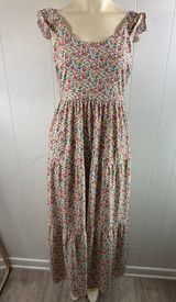 Monteau Los Angeles women’s floral flutter sleeve maxi dress In Size L Photo 0