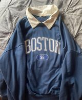 Romwe Blue Collared Sweatshirt Photo 0