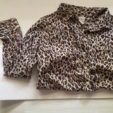 J. Crew The Perfect Shirt leopard print cotton button down shirt, size medium Photo 0
