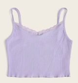 SheIn lace panel lettuce trim cami top Photo 0