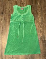 Vintage Y2K Green Terry Cloth Dress - Small Photo 0