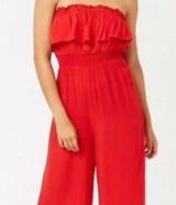 Forever 21 Red Strapless Jumpsuit Photo 0