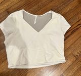 Athleta White Cropped T-shirt Photo 0